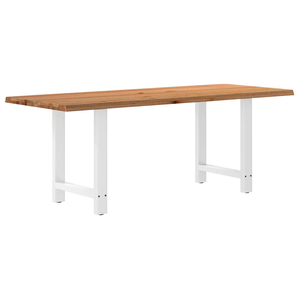 Eettafel met natuurlijke rand massief eikenhout rechthoekig