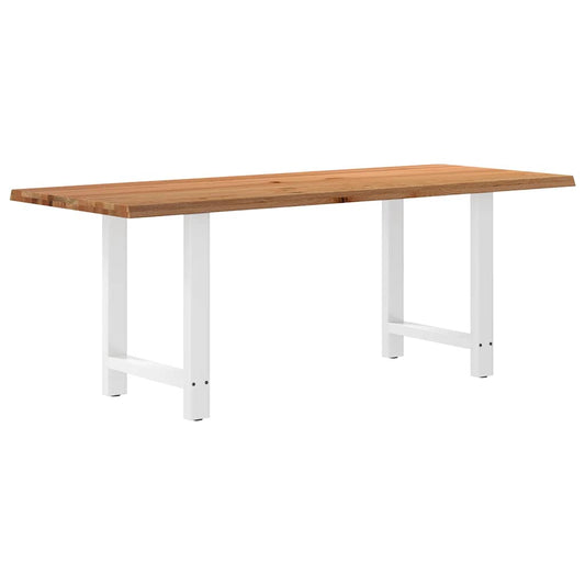 Eettafel met natuurlijke rand massief eikenhout rechthoekig