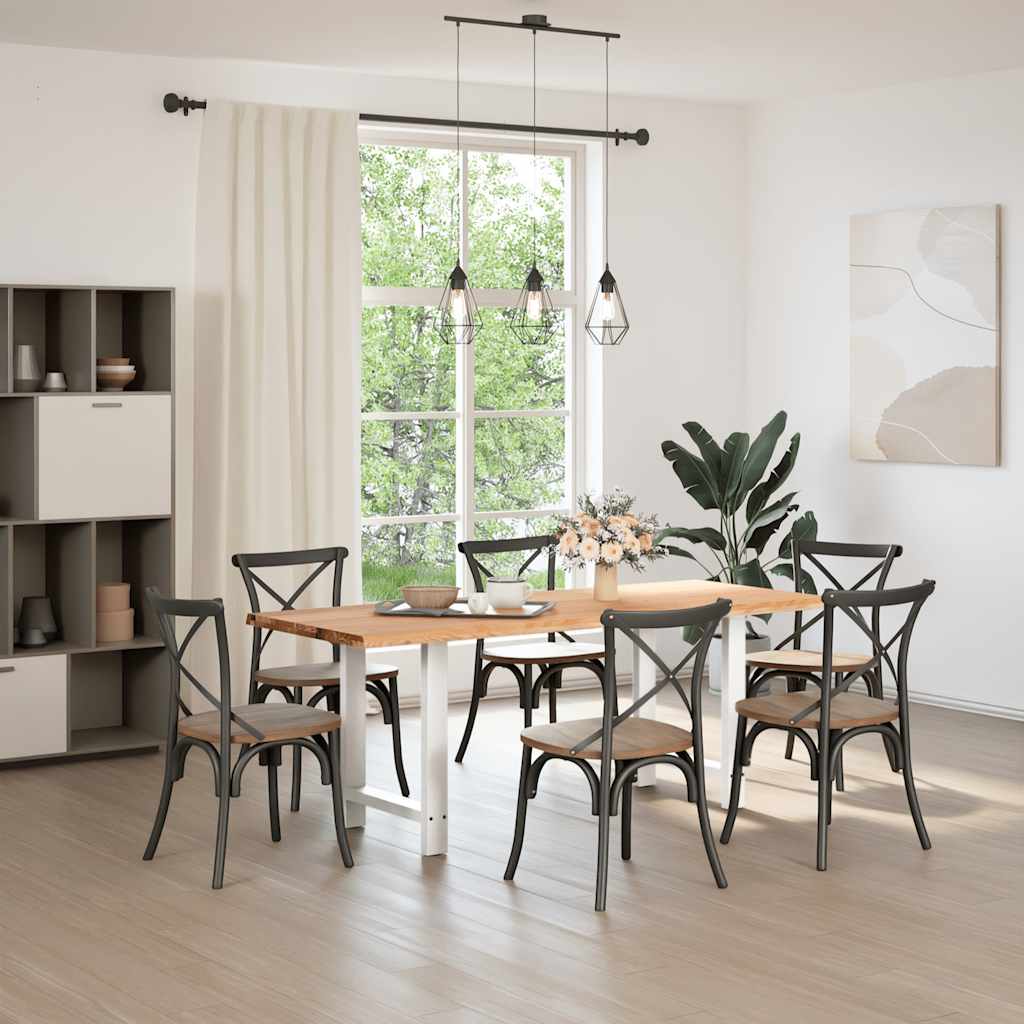 Eettafel met natuurlijke rand massief eikenhout rechthoekig