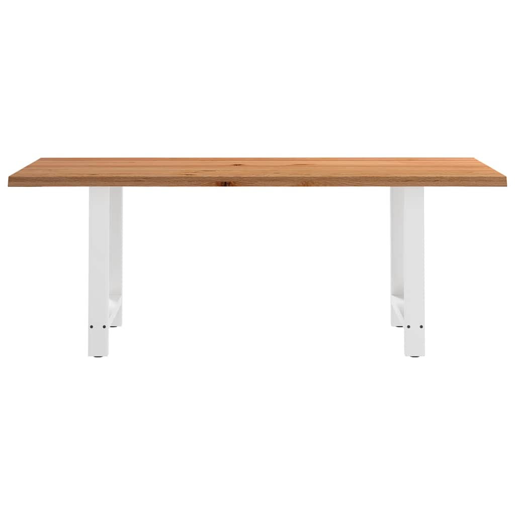 Eettafel met natuurlijke rand massief eikenhout rechthoekig
