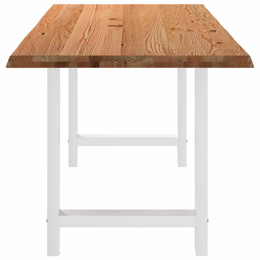Eettafel met natuurlijke rand massief eikenhout rechthoekig