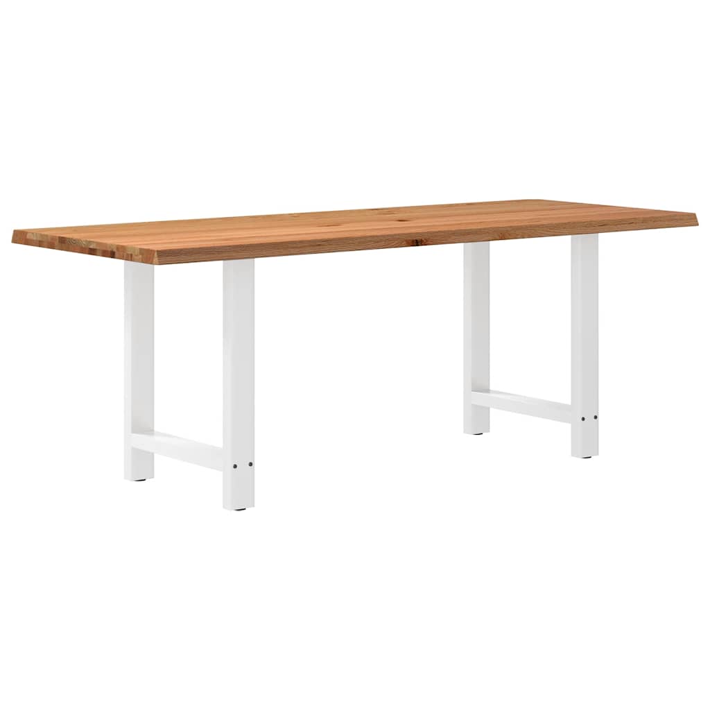 Eettafel met natuurlijke rand massief eikenhout rechthoekig