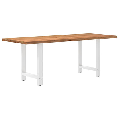 Eettafel met natuurlijke rand massief eikenhout rechthoekig