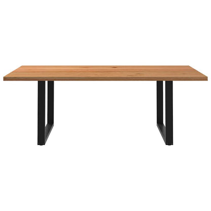 Eettafel rechthoekig 220x120x74 cm massief eikenhout lichtbruin