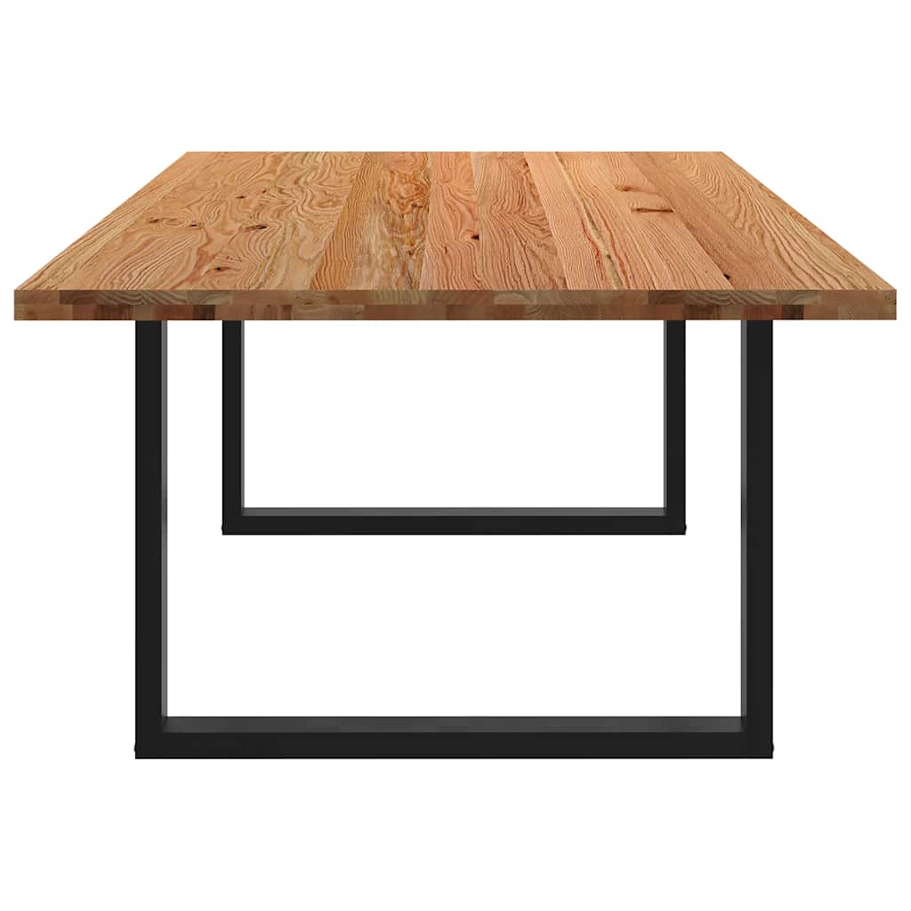 Eettafel rechthoekig 220x120x74 cm massief eikenhout lichtbruin