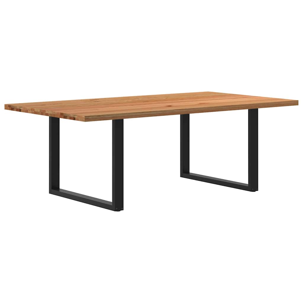 Eettafel rechthoekig 220x120x74 cm massief eikenhout lichtbruin