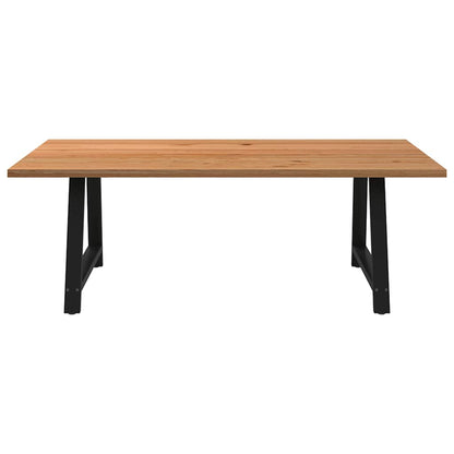 Eettafel rechthoekig 220x120x74 cm massief eikenhout lichtbruin