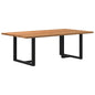 Eettafel rechthoekig 220x120x74 cm massief eikenhout lichtbruin