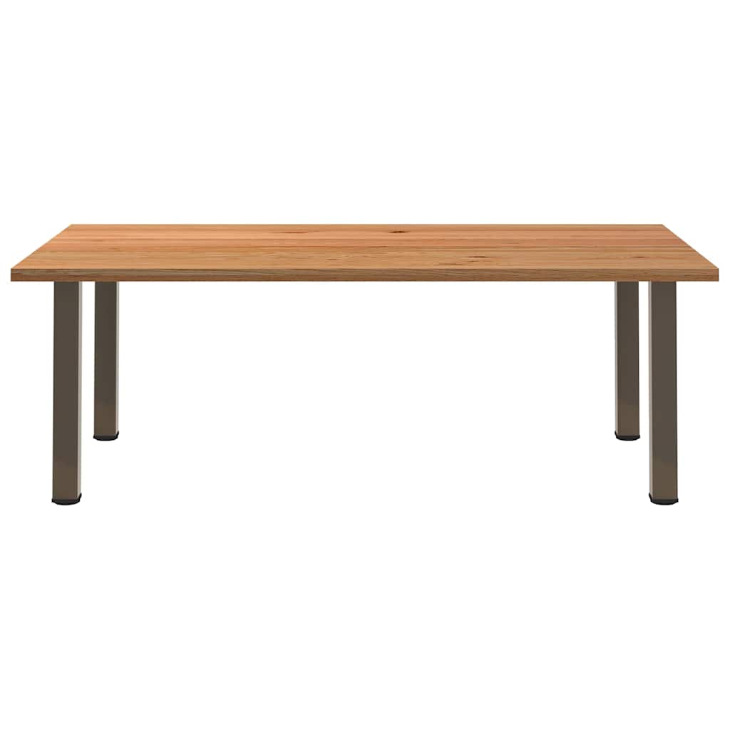 Eettafel rechthoekig 220x120x74 cm massief eikenhout lichtbruin