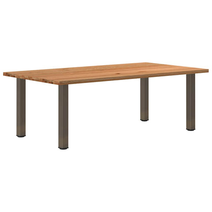 Eettafel rechthoekig 220x120x74 cm massief eikenhout lichtbruin