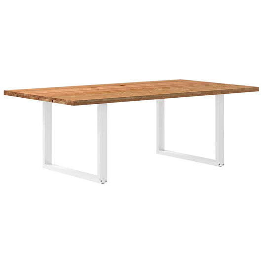 Eettafel rechthoekig 220x120x74 cm massief eikenhout lichtbruin
