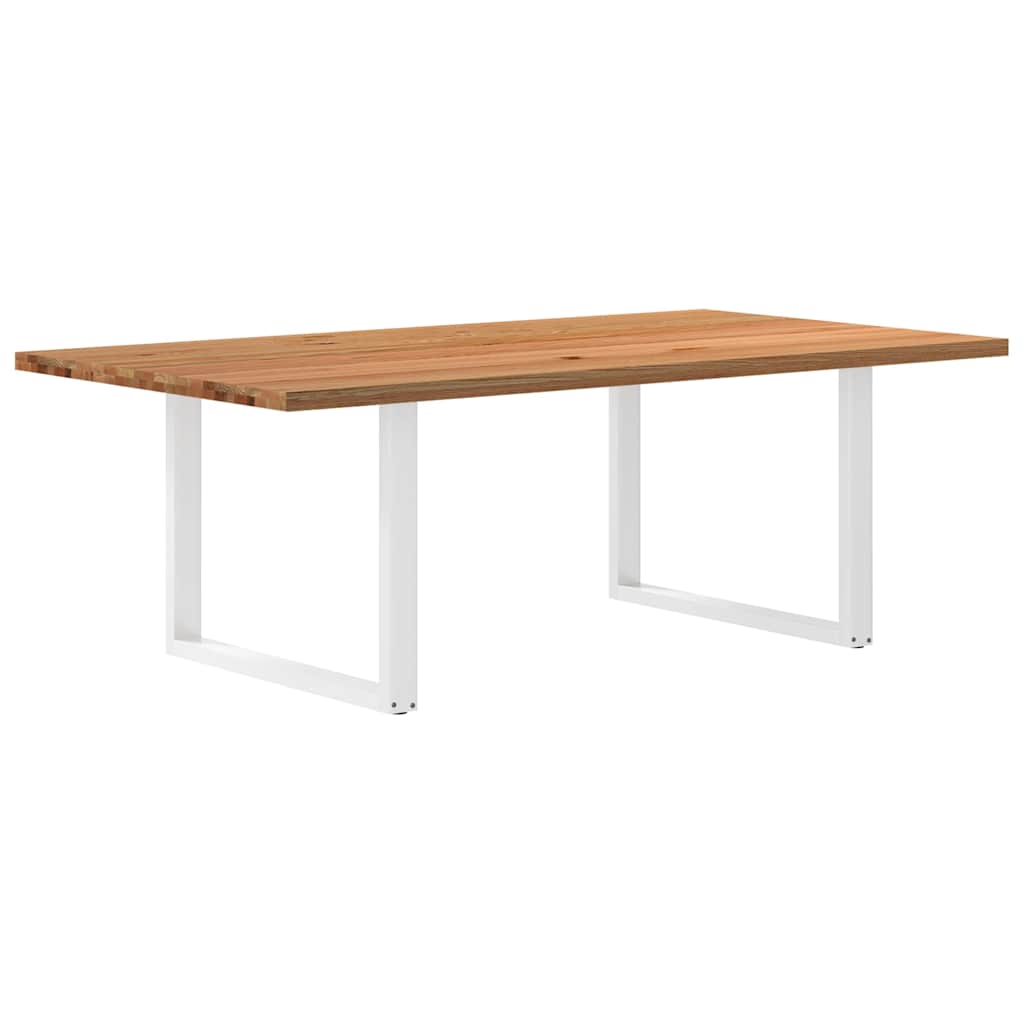 Eettafel rechthoekig 220x120x74 cm massief eikenhout lichtbruin