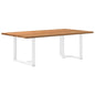 Eettafel rechthoekig 220x120x74 cm massief eikenhout lichtbruin