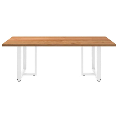 Eettafel rechthoekig 220x120x74 cm massief eikenhout lichtbruin