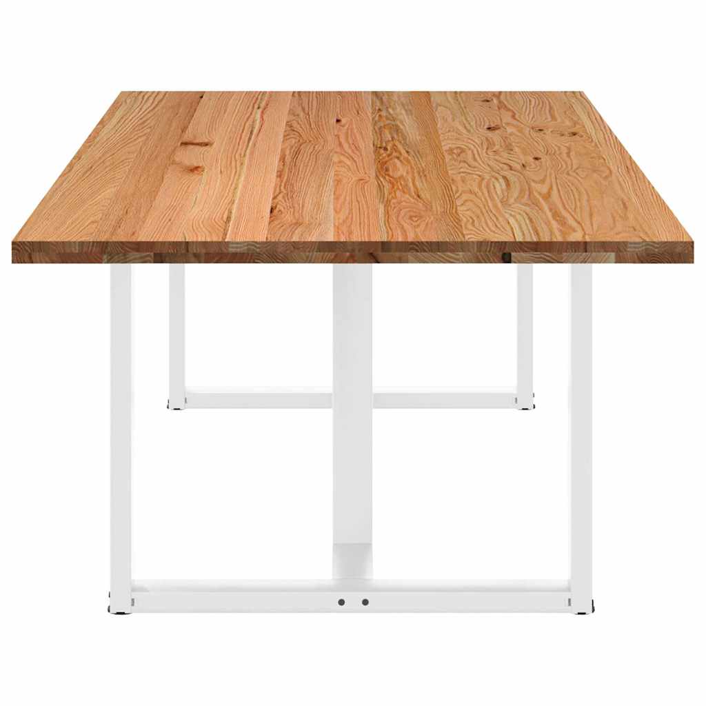 Eettafel rechthoekig 220x120x74 cm massief eikenhout lichtbruin