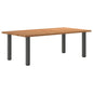 Eettafel met natuurlijke rand 220x120x74 cm massief eikenhout