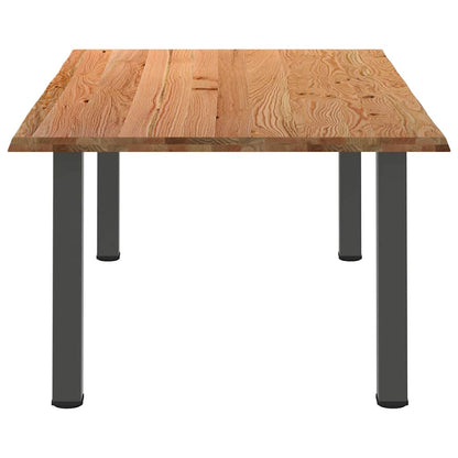 Eettafel met natuurlijke rand 220x120x74 cm massief eikenhout