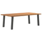Eettafel met natuurlijke rand 220x120x74 cm massief eikenhout