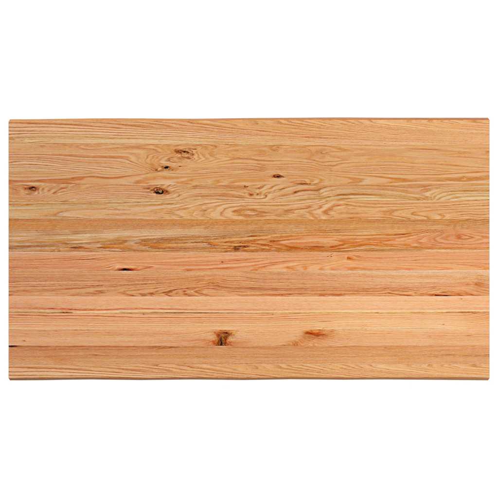 Eettafel met natuurlijke rand 220x120x74 cm massief eikenhout
