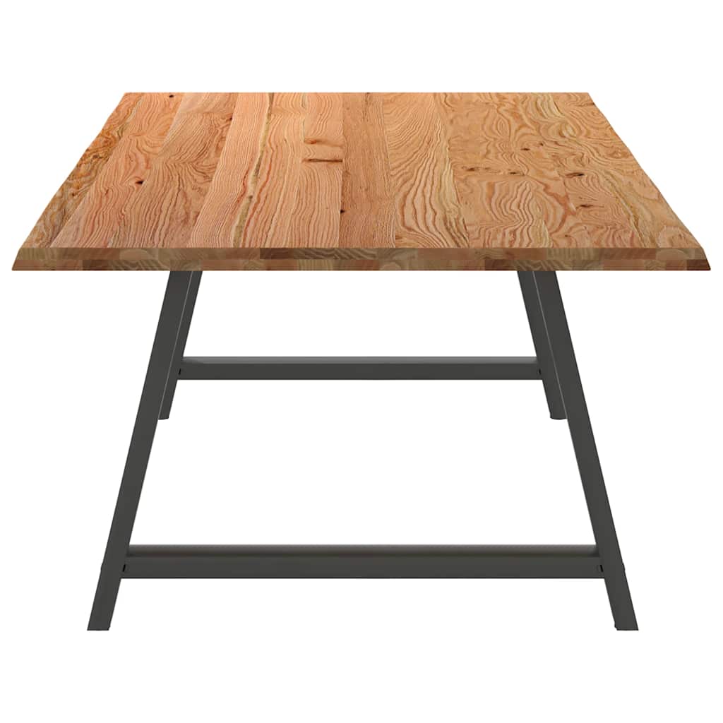Eettafel met natuurlijke rand 220x120x74 cm massief eikenhout