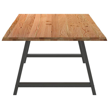 Eettafel met natuurlijke rand 220x120x74 cm massief eikenhout