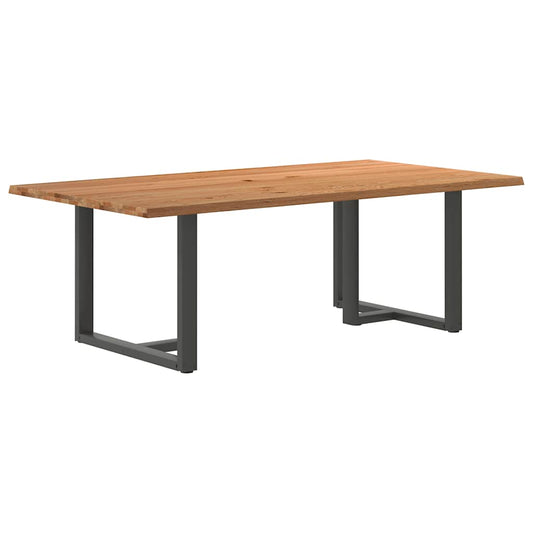 Eettafel met natuurlijke rand 220x120x74 cm massief eikenhout