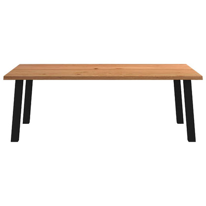 Eettafel met natuurlijke rand 220x120x74 cm massief eikenhout