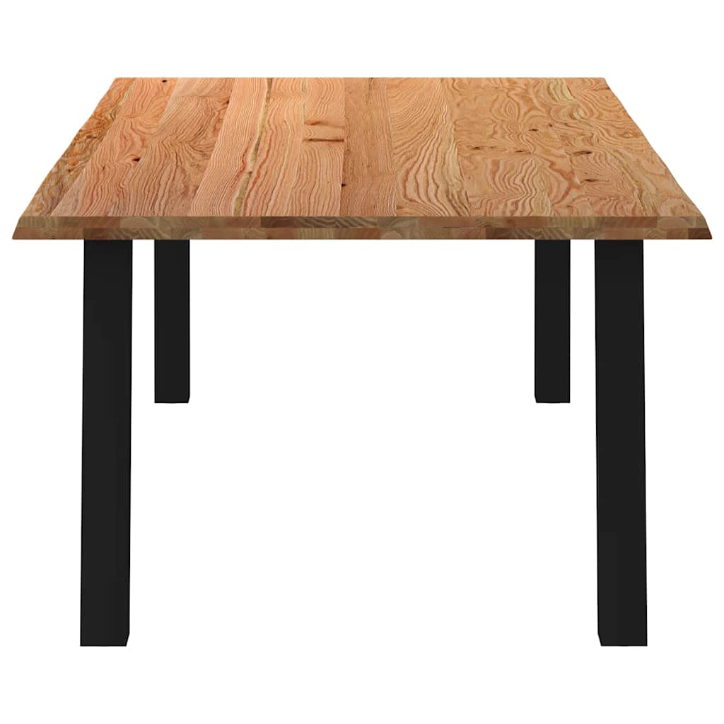 Eettafel met natuurlijke rand 220x120x74 cm massief eikenhout