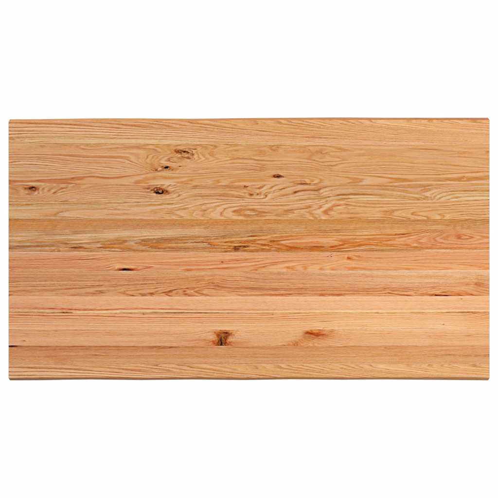 Eettafel met natuurlijke rand 220x120x74 cm massief eikenhout