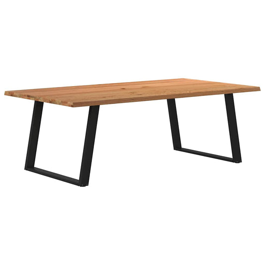 Eettafel met natuurlijke rand 220x120x74 cm massief eikenhout