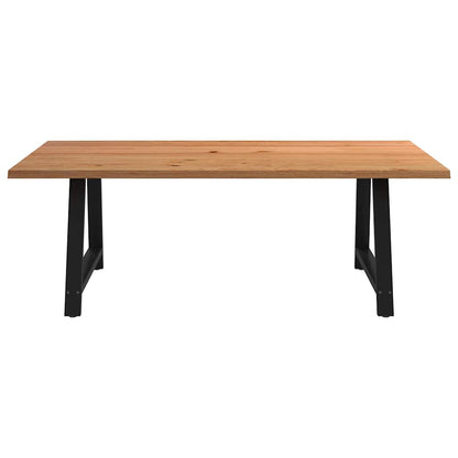 Eettafel met natuurlijke rand 220x120x74 cm massief eikenhout