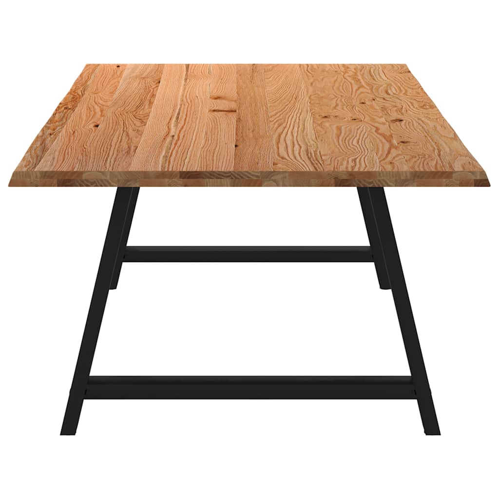 Eettafel met natuurlijke rand 220x120x74 cm massief eikenhout