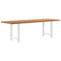 Eettafel met natuurlijke rand 240x80x74 cm massief eikenhout