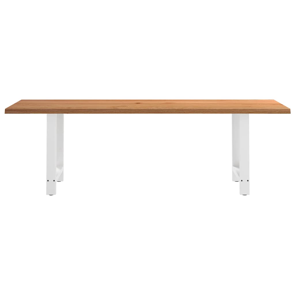 Eettafel met natuurlijke rand 240x80x74 cm massief eikenhout