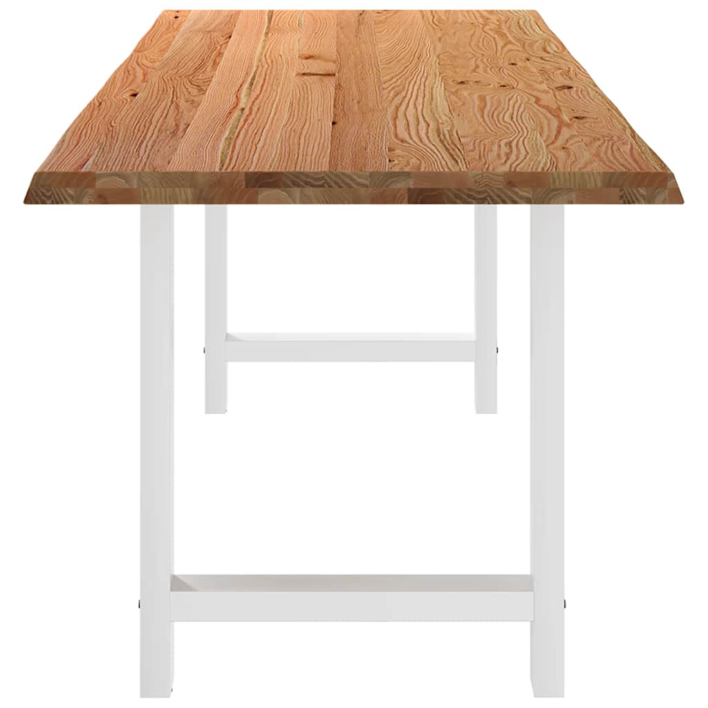 Eettafel met natuurlijke rand 240x80x74 cm massief eikenhout
