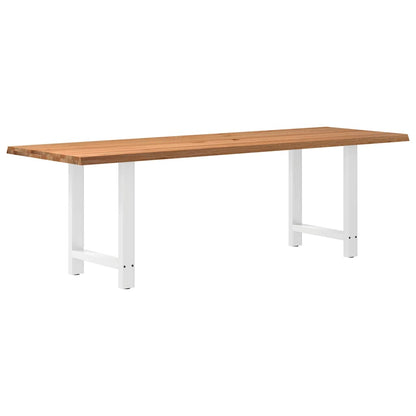 Eettafel met natuurlijke rand 240x80x74 cm massief eikenhout