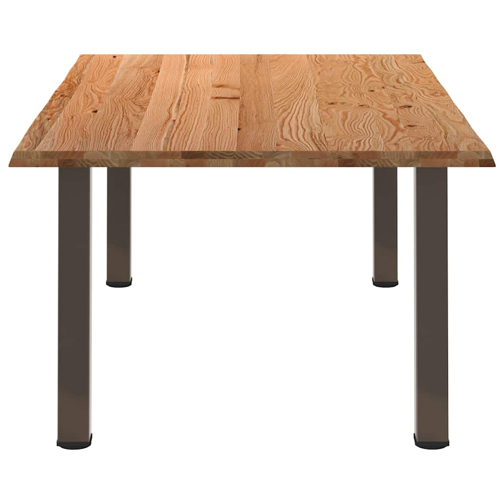 Eettafel met natuurlijke rand 220x120x74 cm massief eikenhout