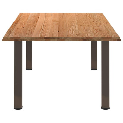Eettafel met natuurlijke rand 220x120x74 cm massief eikenhout