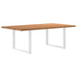 Eettafel met natuurlijke rand 220x120x74 cm massief eikenhout