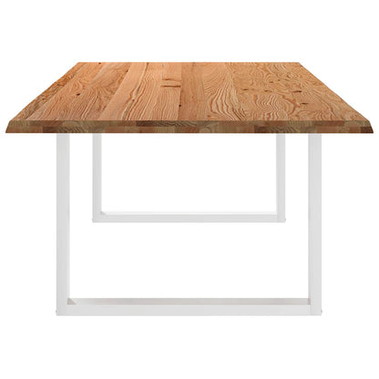 Eettafel met natuurlijke rand 220x120x74 cm massief eikenhout