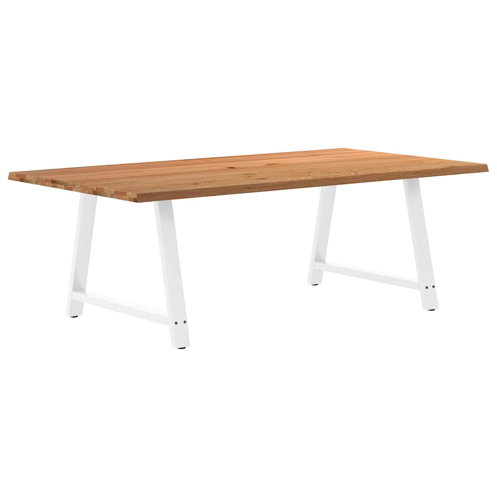 Eettafel met natuurlijke rand 220x120x74 cm massief eikenhout