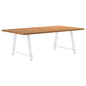 Eettafel met natuurlijke rand 220x120x74 cm massief eikenhout