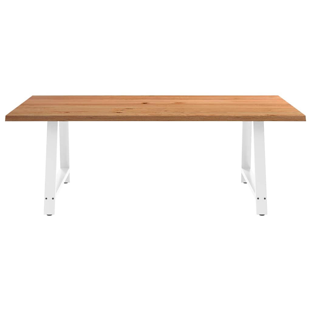 Eettafel met natuurlijke rand 220x120x74 cm massief eikenhout