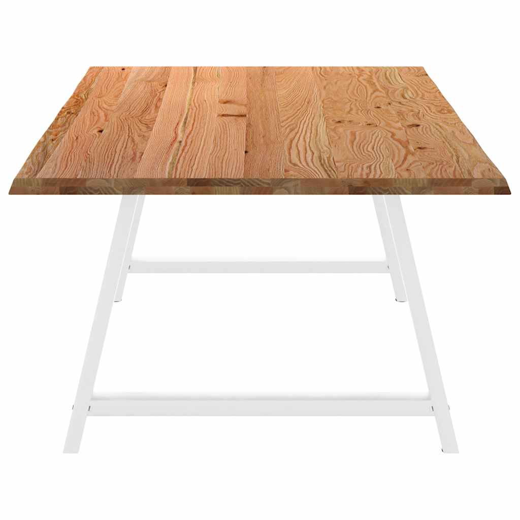 Eettafel met natuurlijke rand 220x120x74 cm massief eikenhout