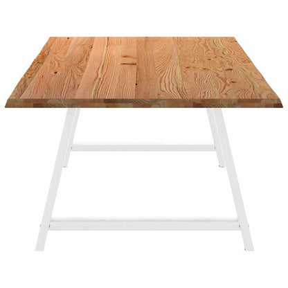 Eettafel met natuurlijke rand 220x120x74 cm massief eikenhout