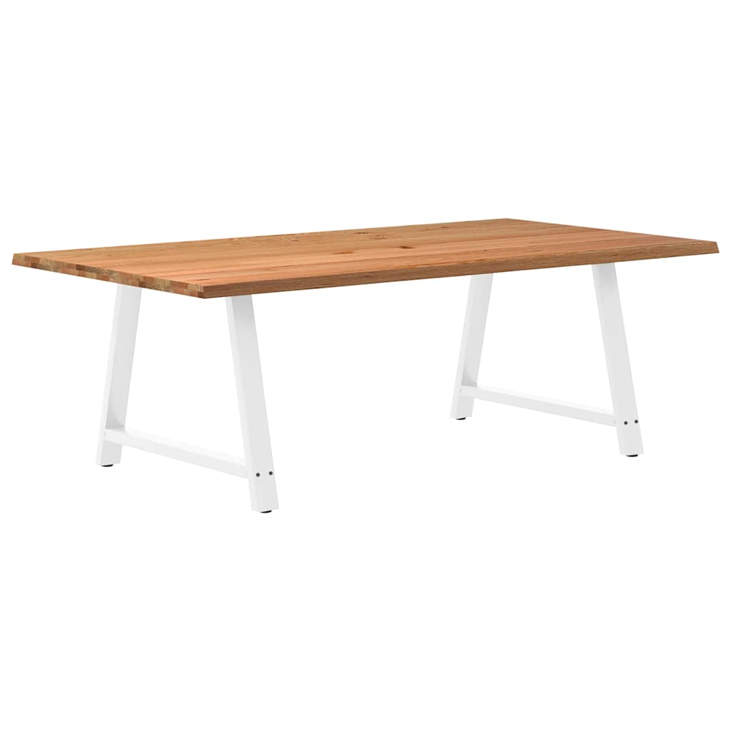 Eettafel met natuurlijke rand 220x120x74 cm massief eikenhout
