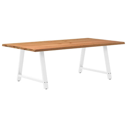 Eettafel met natuurlijke rand 220x120x74 cm massief eikenhout