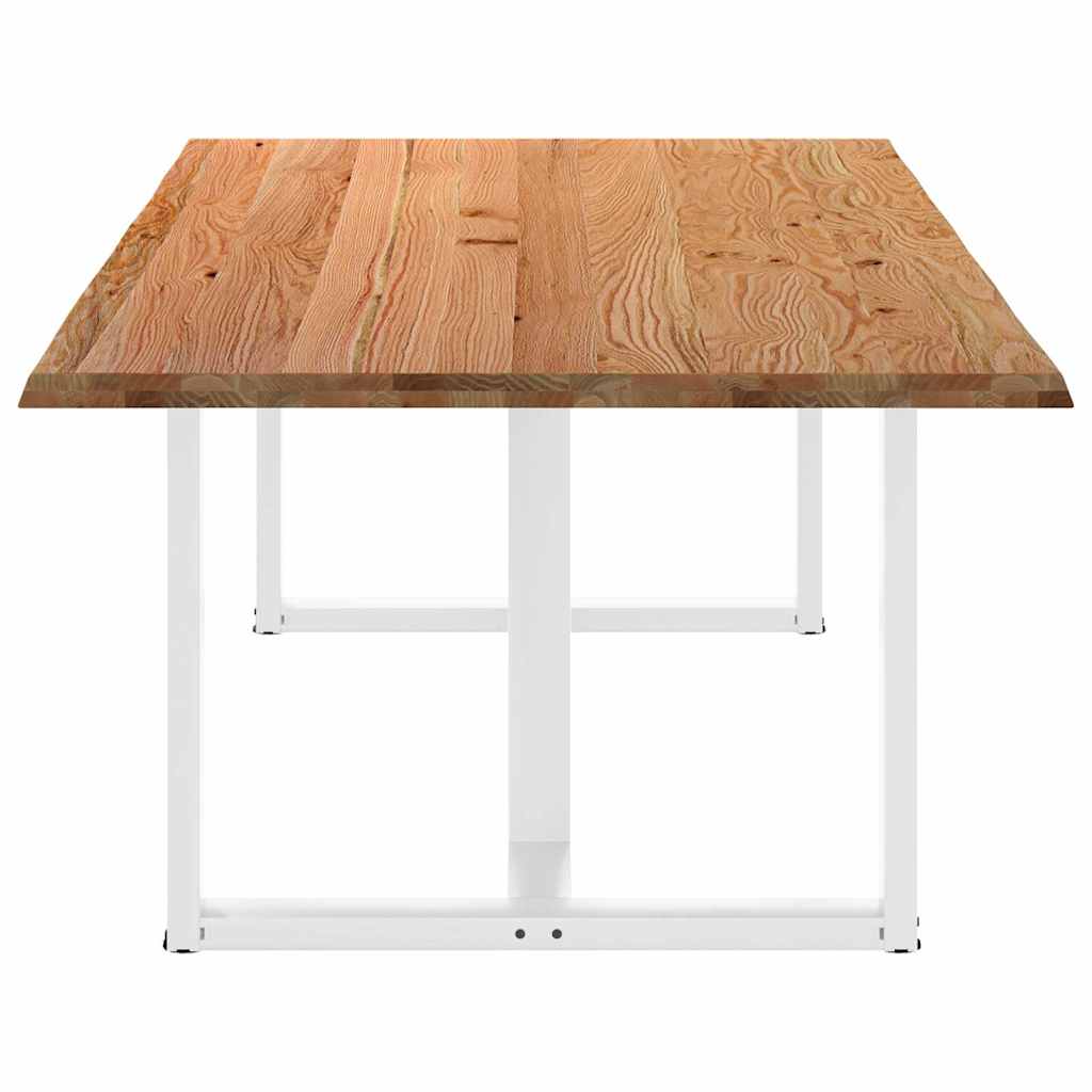 Eettafel met natuurlijke rand 220x120x74 cm massief eikenhout