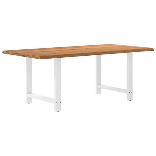 Eettafel met natuurlijke rand massief eikenhout rechthoekig