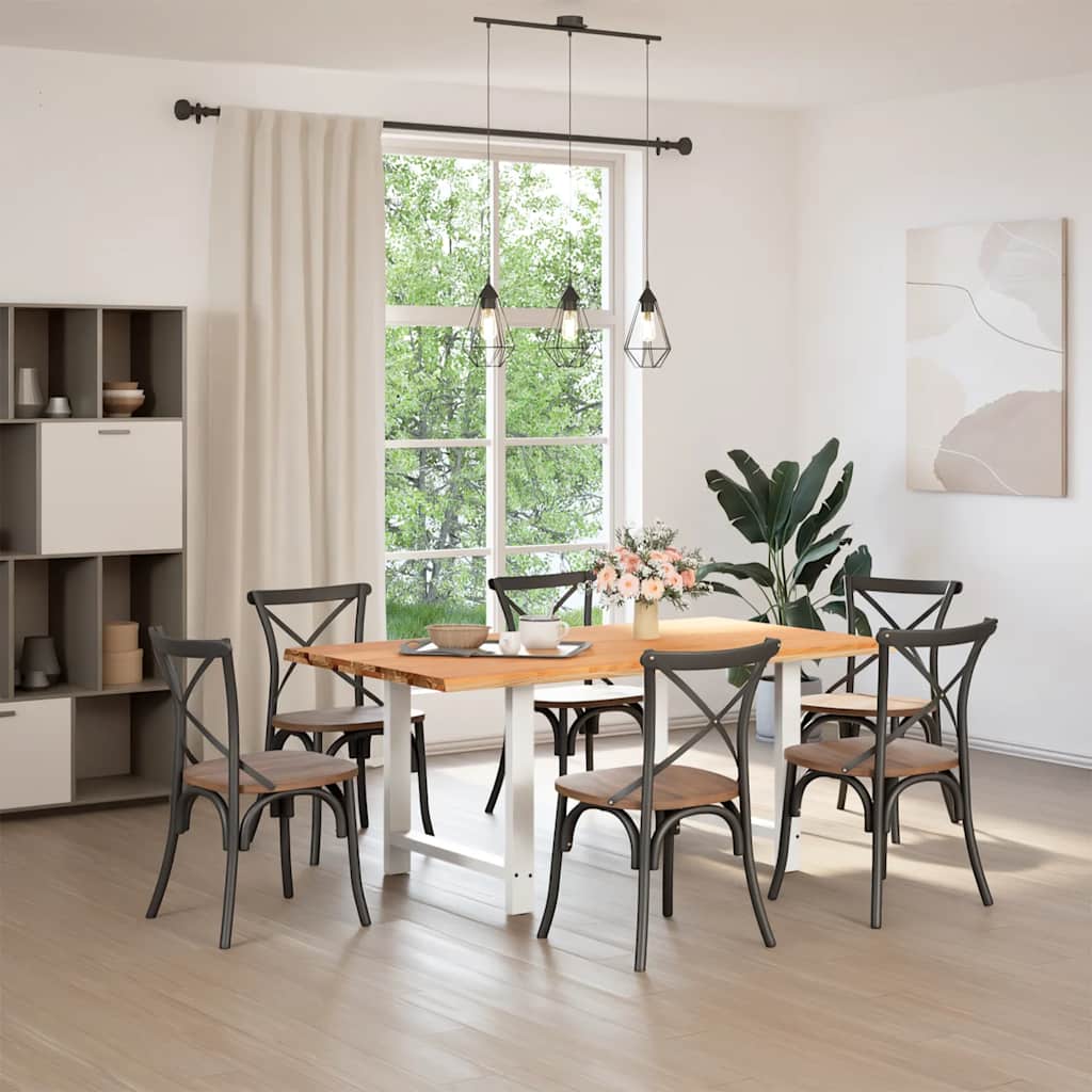 Eettafel met natuurlijke rand massief eikenhout rechthoekig